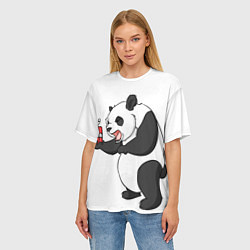 Футболка оверсайз женская Взрывная панда, цвет: 3D-принт — фото 2