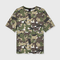 Женская футболка оверсайз Камуфляж из Собак Camouflage