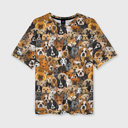 Женская футболка оверсайз Собаки Разные Породы
