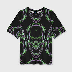 Женская футболка оверсайз Skulls vanguard pattern 2077