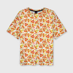Женская футболка оверсайз Пицца Pizza