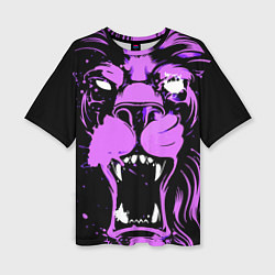 Футболка оверсайз женская Neon pink lion, цвет: 3D-принт