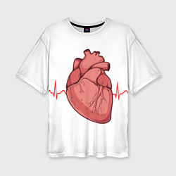 Женская футболка оверсайз Анатомия сердца
