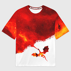 Футболка оверсайз женская ДЫХАНИЕ ЗВЕЗДНОГО ДРАКОНА DRAGON FIRE, цвет: 3D-принт