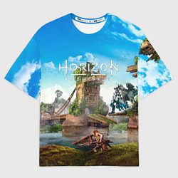 Футболка оверсайз женская Horizon Forbidden West - разрушенный мост, цвет: 3D-принт