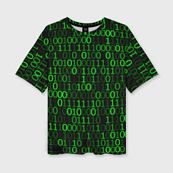Женская футболка оверсайз Бинарный Код Binary Code