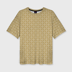 Женская футболка оверсайз Узор H&S Крест и круг Серовато-янтарный 119-9-39-f