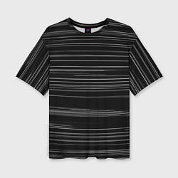 Женская футболка оверсайз Узор H&S Полосы Черно-белый 119-9-35-5-f-2