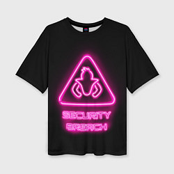 Футболка оверсайз женская Five Nights at Freddys: Security Breach лого, цвет: 3D-принт