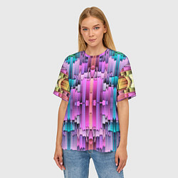 Футболка оверсайз женская Калейдоскоп абстракции, цвет: 3D-принт — фото 2