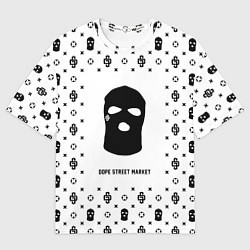 Футболка оверсайз женская Узор White Ski Mask Dope Street Market, цвет: 3D-принт