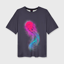 Футболка оверсайз женская Медуза Градиент Неон, цвет: 3D-принт