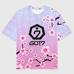 Футболка оверсайз женская GOT7 ЦВЕТЫ САКУРЫ, цвет: 3D-принт