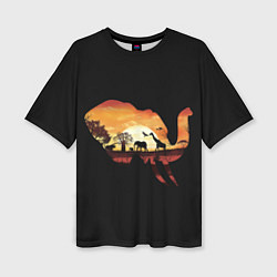 Женская футболка оверсайз Душа природы - слон