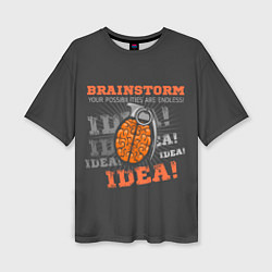 Женская футболка оверсайз Мозговой Штурм Brainstorm