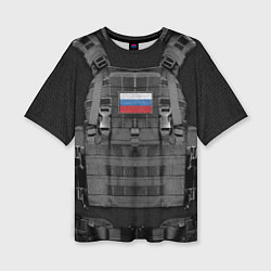 Футболка оверсайз женская Бронежилет армии России, цвет: 3D-принт