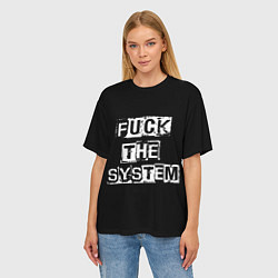 Футболка оверсайз женская FACK THE SYSTEM, цвет: 3D-принт — фото 2