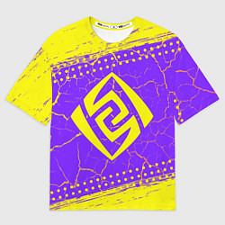 Женская футболка оверсайз GENSHIN IMPACT - ГЕО Краски