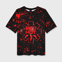 Женская футболка оверсайз Red Hot Chili Peppers, лого