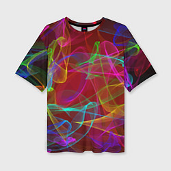 Женская футболка оверсайз Color neon pattern Vanguard