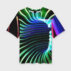 Женская футболка оверсайз Portal Fashion pattern Neon