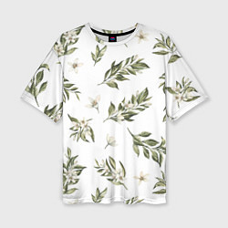 Женская футболка оверсайз Цветы Цитрусовых