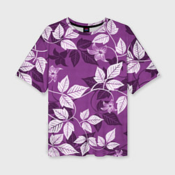 Женская футболка оверсайз Фиолетовый вьюнок