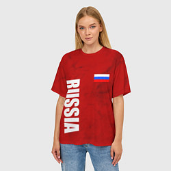 Футболка оверсайз женская RUSSIA - RED EDITION - SPORTWEAR, цвет: 3D-принт — фото 2