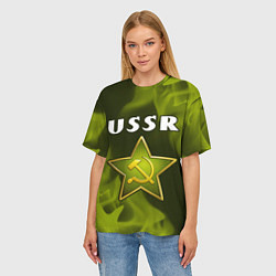 Футболка оверсайз женская USSR - ЗВЕЗДА - Огонь, цвет: 3D-принт — фото 2