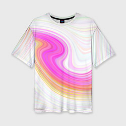 Женская футболка оверсайз Abstract gradient lines