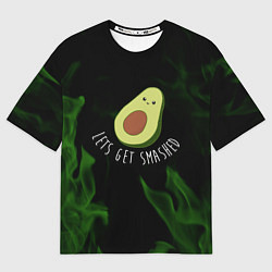 Футболка оверсайз женская Авокадо зелёный огонь, цвет: 3D-принт
