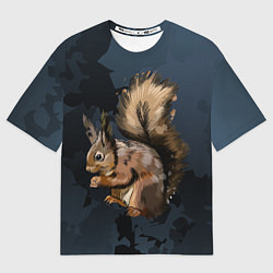 Женская футболка оверсайз Милая белочка