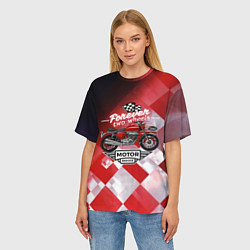Футболка оверсайз женская MotoSport - Мото, цвет: 3D-принт — фото 2