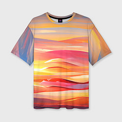 Женская футболка оверсайз Закатное солнце