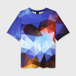 Женская футболка оверсайз Абстрактный цветной узор из треугольников Abstract