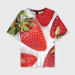 Женская футболка оверсайз Strawberries