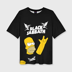 Футболка оверсайз женская Black Sabbath Гомер Симпсон Simpsons, цвет: 3D-принт