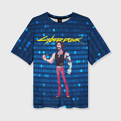 Женская футболка оверсайз Johnny Cyberpunk Джонни