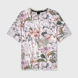 Женская футболка оверсайз Цветы Эхинацеи