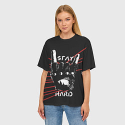 Футболка оверсайз женская Stay hard, цвет: 3D-принт — фото 2