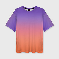 Женская футболка оверсайз Трендовый красно-фиолетовый градиент