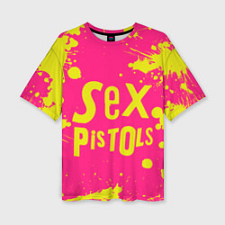 Футболка оверсайз женская Sex Pistols Yellow Logo, цвет: 3D-принт