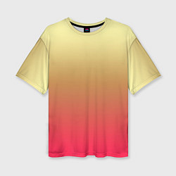 Женская футболка оверсайз Красно-желтый градиент