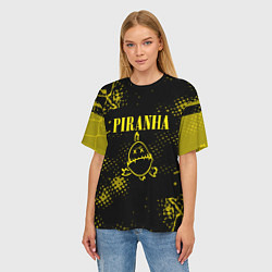 Футболка оверсайз женская Nirvana piranha, цвет: 3D-принт — фото 2