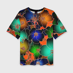 Футболка оверсайз женская Vanguard floral pattern Summer night Fashion trend, цвет: 3D-принт