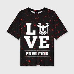 Футболка оверсайз женская Free Fire Love Классика, цвет: 3D-принт