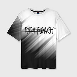 Женская футболка оверсайз Papa roach Streak logo