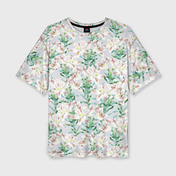 Женская футболка оверсайз Цветы Нежные Лилии