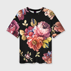 Женская футболка оверсайз Розы в летней ночи Fashion trend