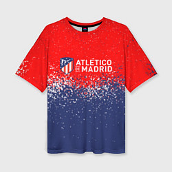 Женская футболка оверсайз Atletico madrid атлетико мадрид брызги красок